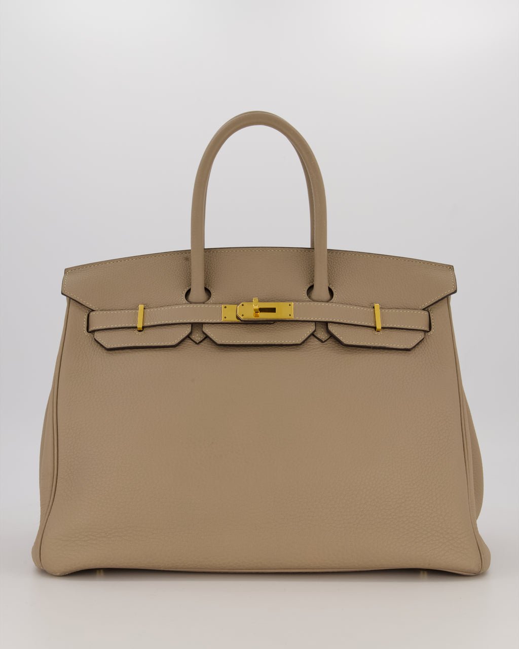 Hermès Birkin 35 Retourne Bag in Gris Tourterelle Togo Leather with Gold Hardware