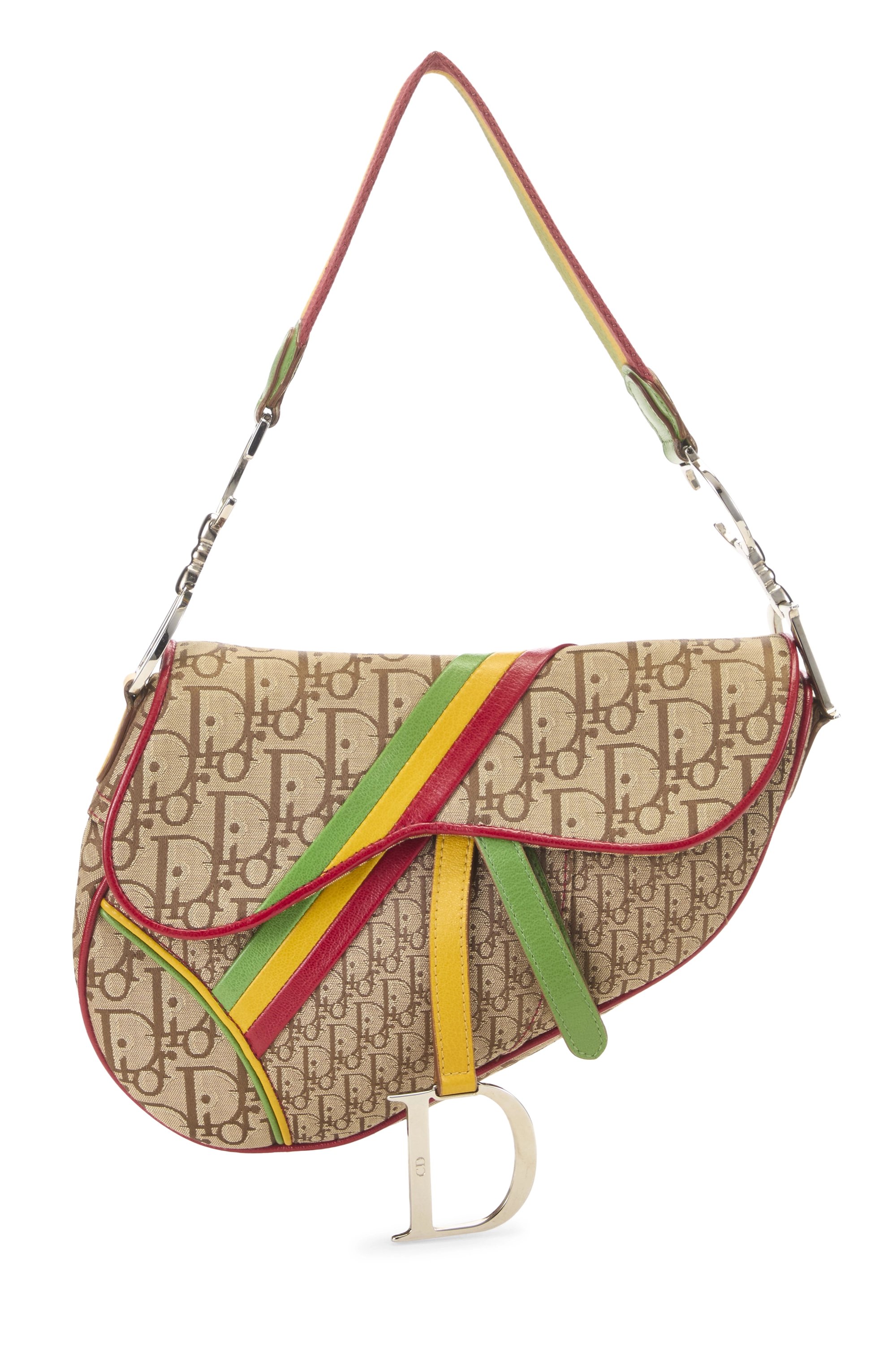 Multicolor Trotter Canvas Rasta Saddle Bag