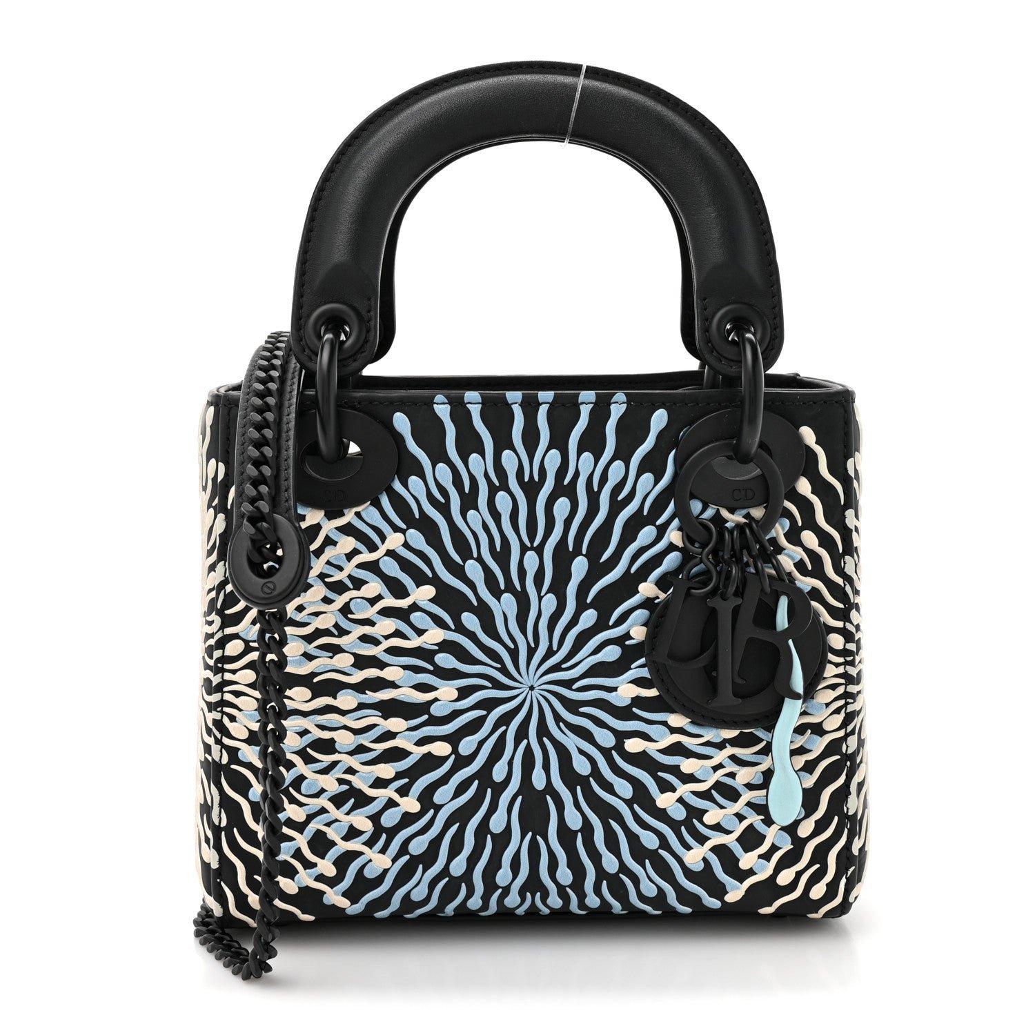 Christian Dior X BHARTI KHER Calfskin Painted Mini Lady Dior Black