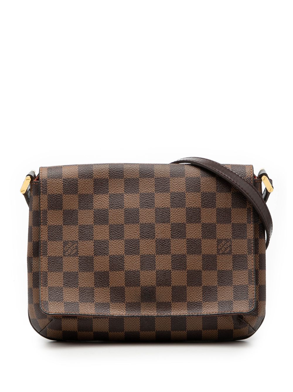 2004 Damier Ebene Musette Tango Long Strap crossbody bag
