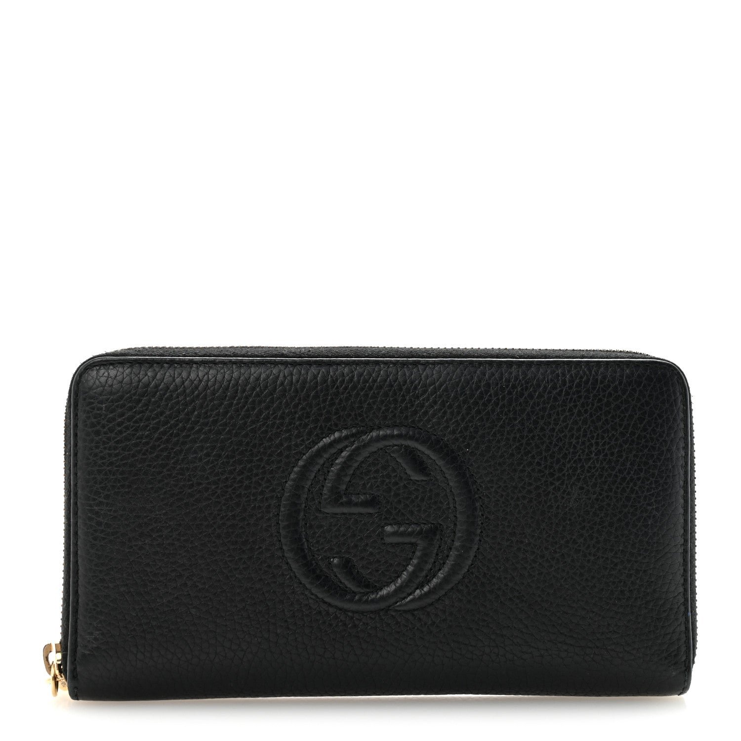 Gucci Pebbled Calfskin Soho Zip Around Wallet Black