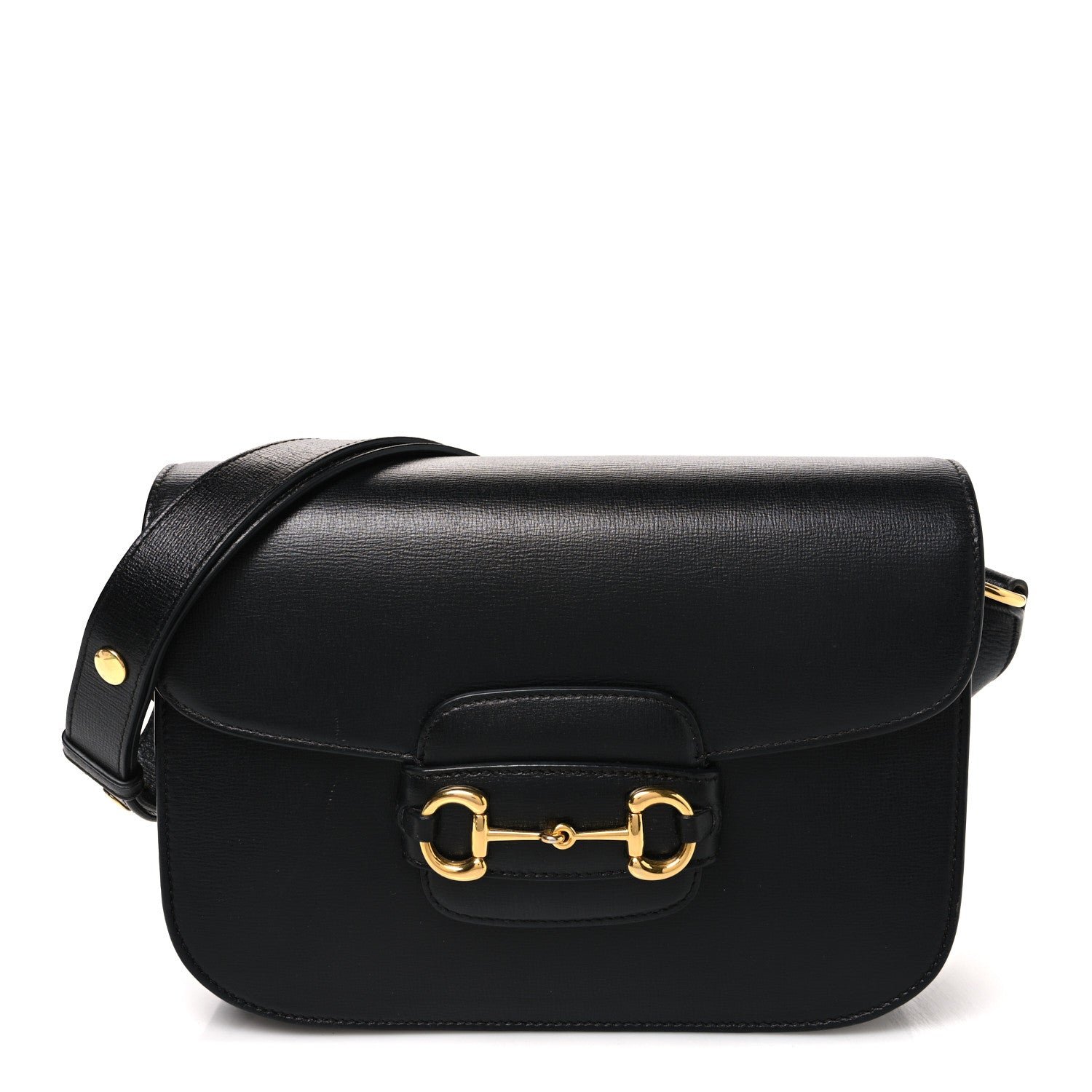 Gucci Azalea Calfskin Horsebit 1955 Shoulder Bag Black Black