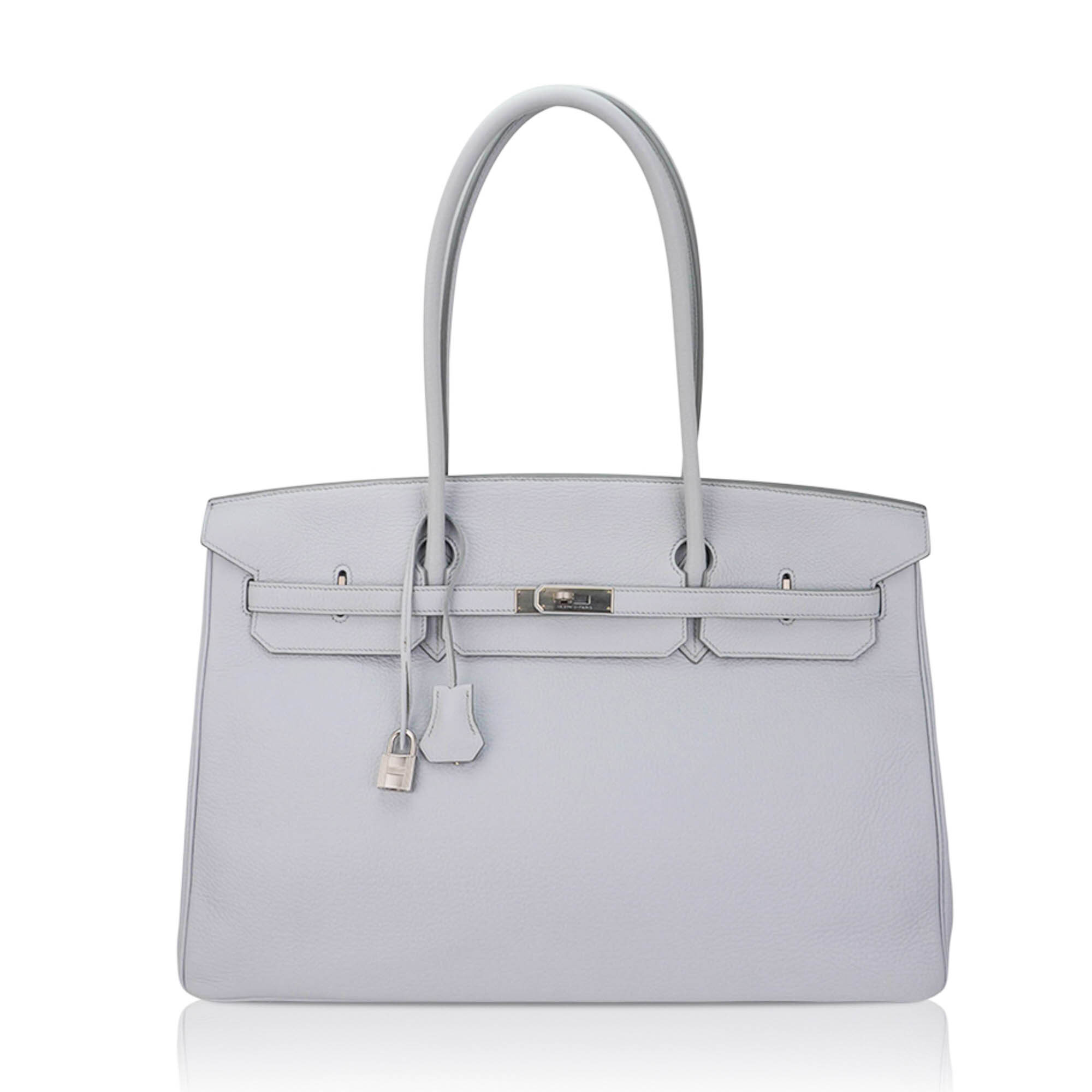 Hermes Hermes Shoulder Birkin 45 Blue Pale Togo Brushed Palladium Limited Edition