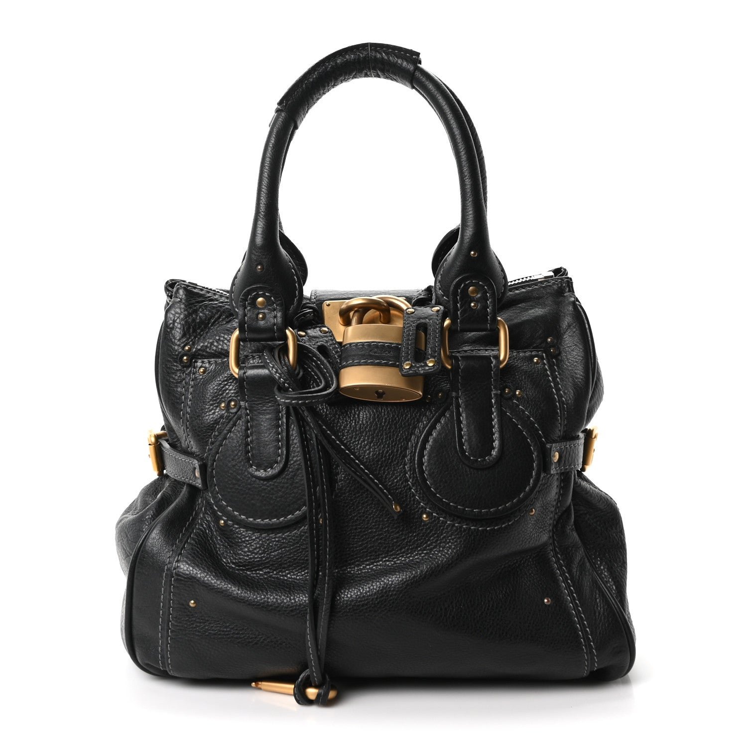 Chloe Grained Calfskin Paddington Tote Black