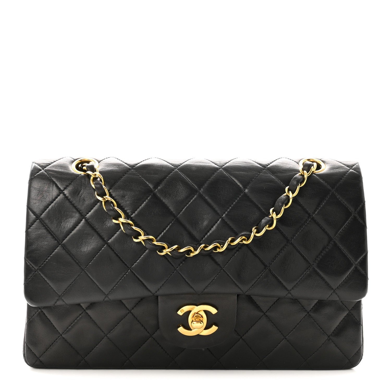 Chanel Lambskin Quilted Small Double Flap Black