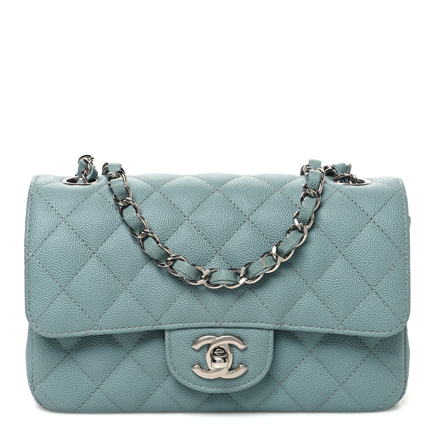 Chanel Caviar Quilted Mini Rectangular Flap Blue