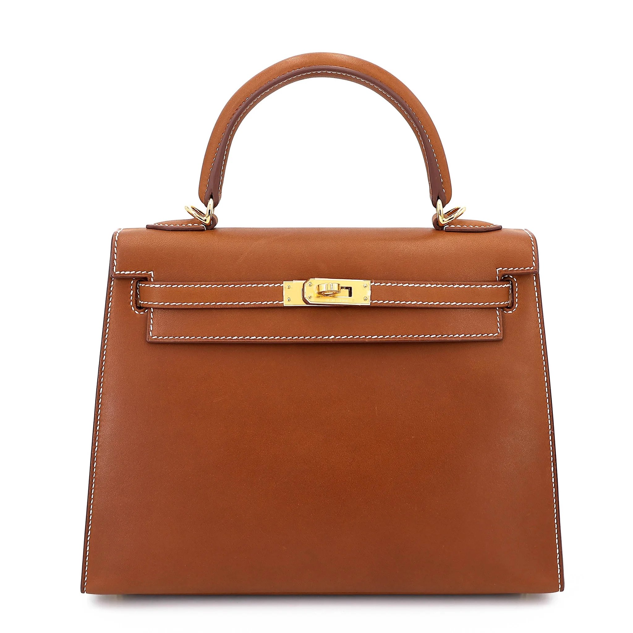 Excellent ( Rank SA ) HERMÈS Kelly 25 Sellier Fauve (34) Barenia Gold hardware K (2025)