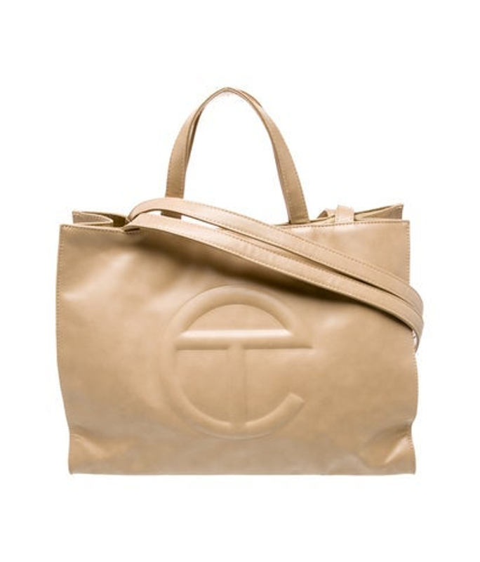 Telfar Vegan Leather Medium Cream Shopping Bag Medium