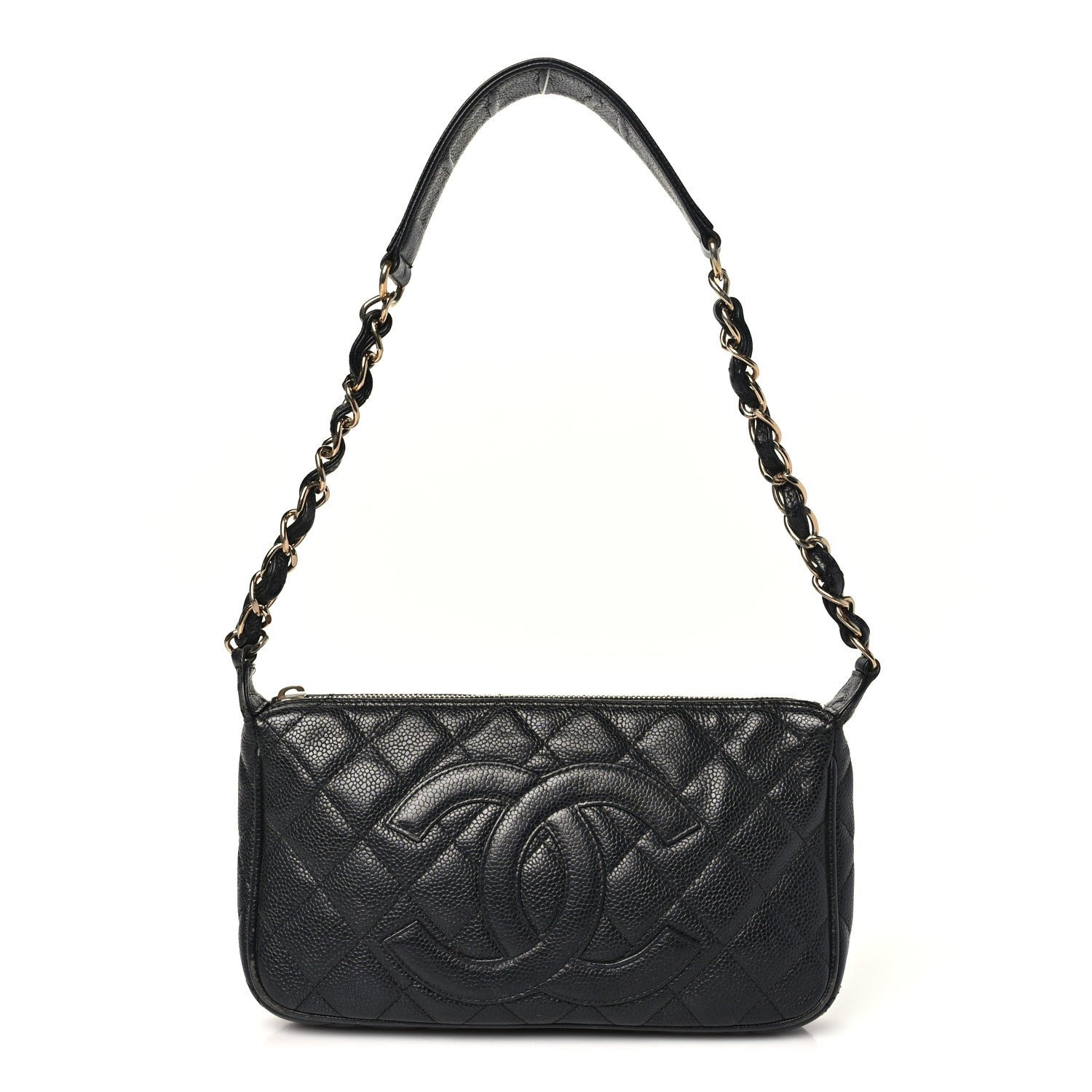 Chanel Caviar Quilted CC Shoulder Bag Black
