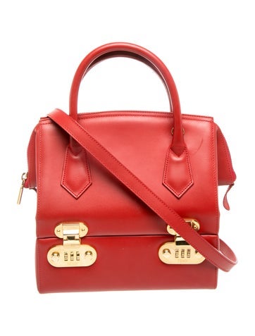 Leather 90's Leather Top Handle Crossbody Vanity Train Case