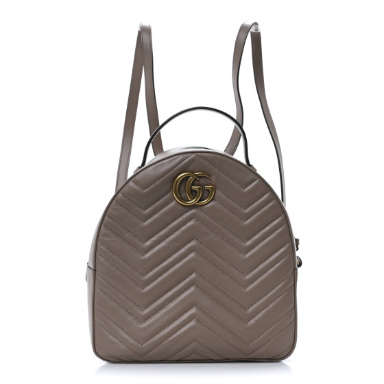 Gucci Calfskin Matelasse GG Marmont Backpack Porcelain Rose