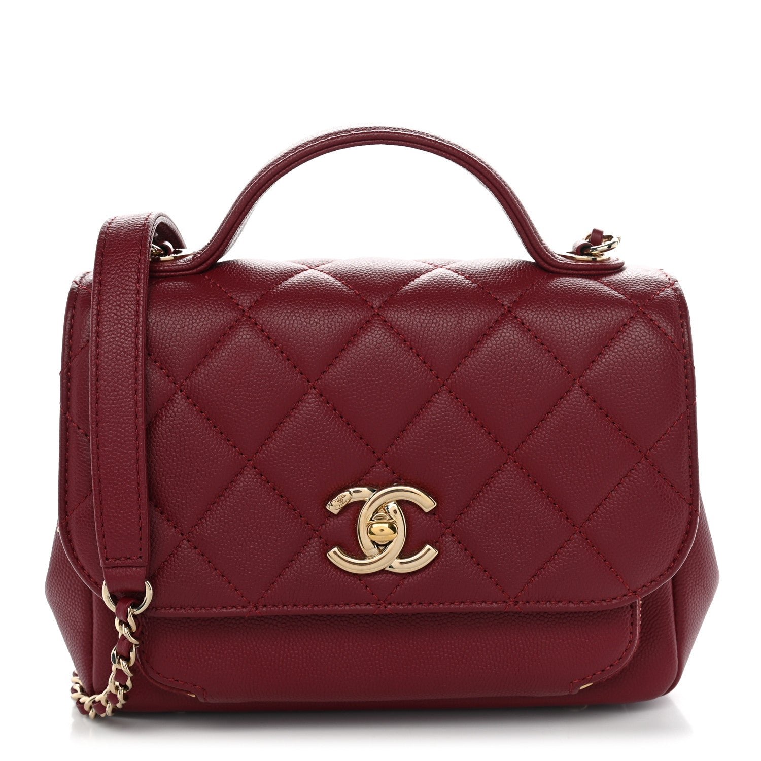 Chanel Caviar Quilted Small Business Affinity Flap Burgundy