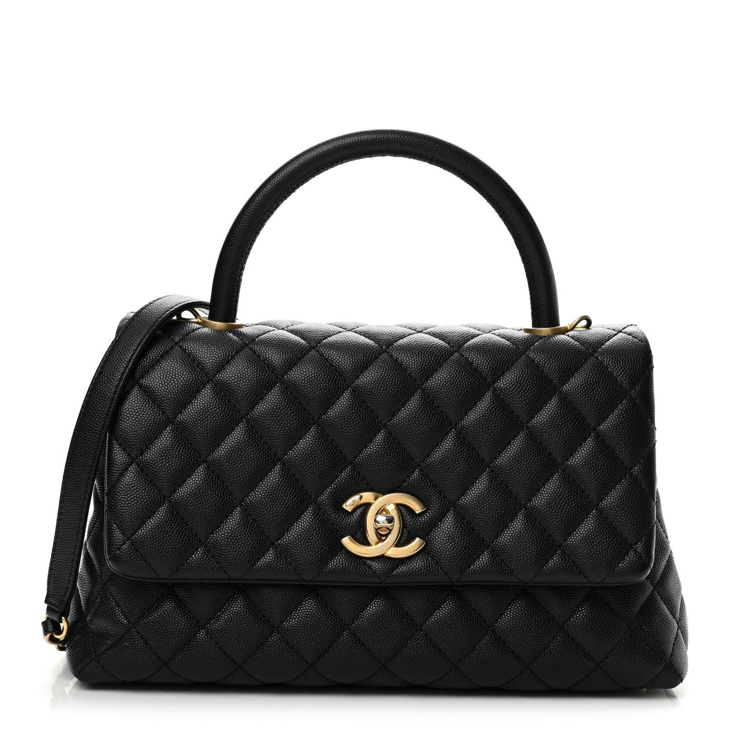 Chanel Caviar Quilted Small Coco Handle Flap Black