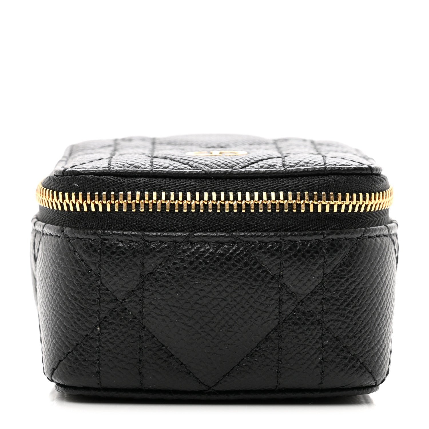Dior Grained Calfskin Cannage Mini Caro Jewelry Case Black