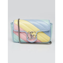 Gucci Multicolor Quilted Leather GG Marmont Matelasse Super Mini Bag