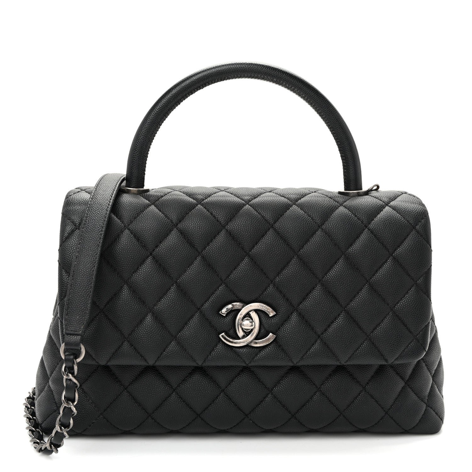 Chanel Caviar Quilted Small Coco Handle Flap Black