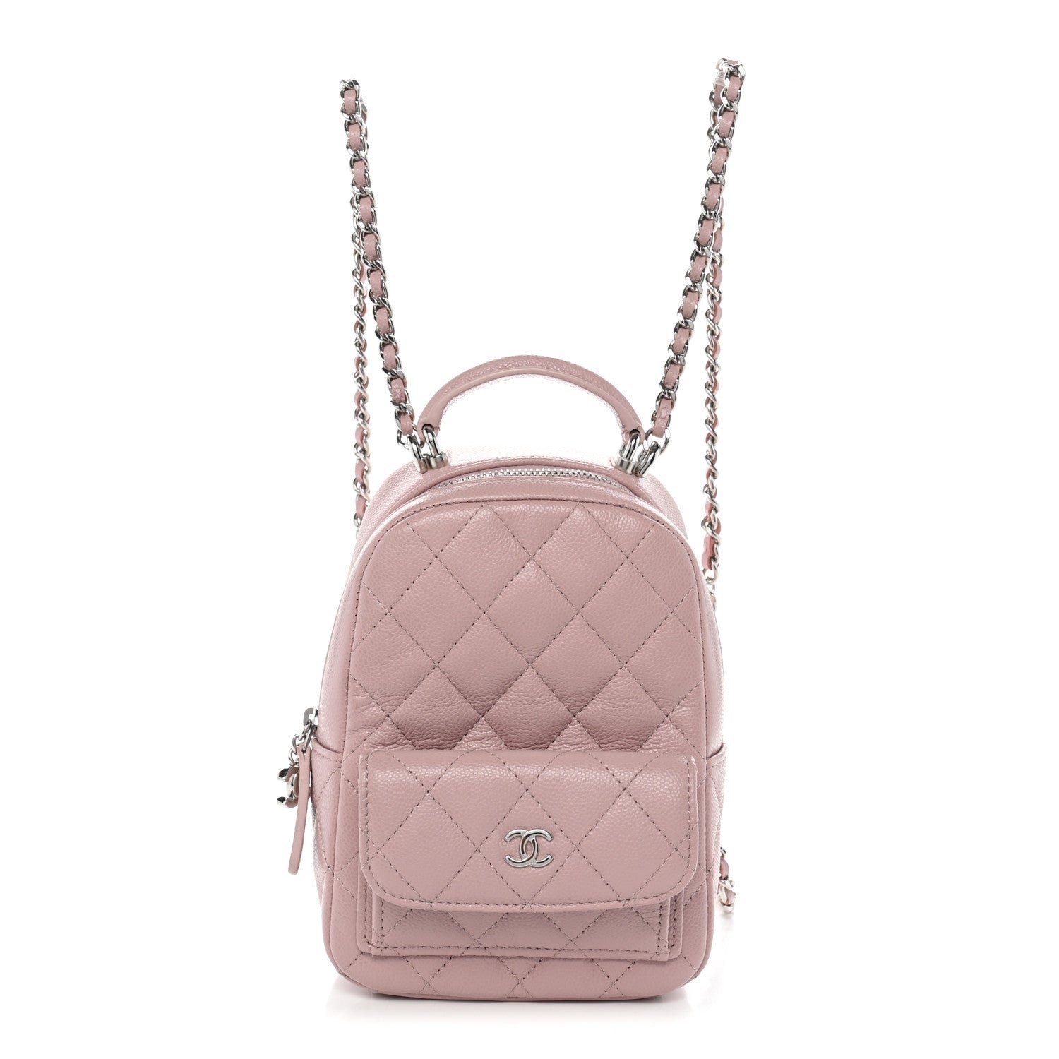 Chanel Caviar Quilted CC Mini Classic Backpack Pink