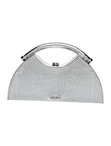 Cult Gaia Embossed Leather Top Handle Bag