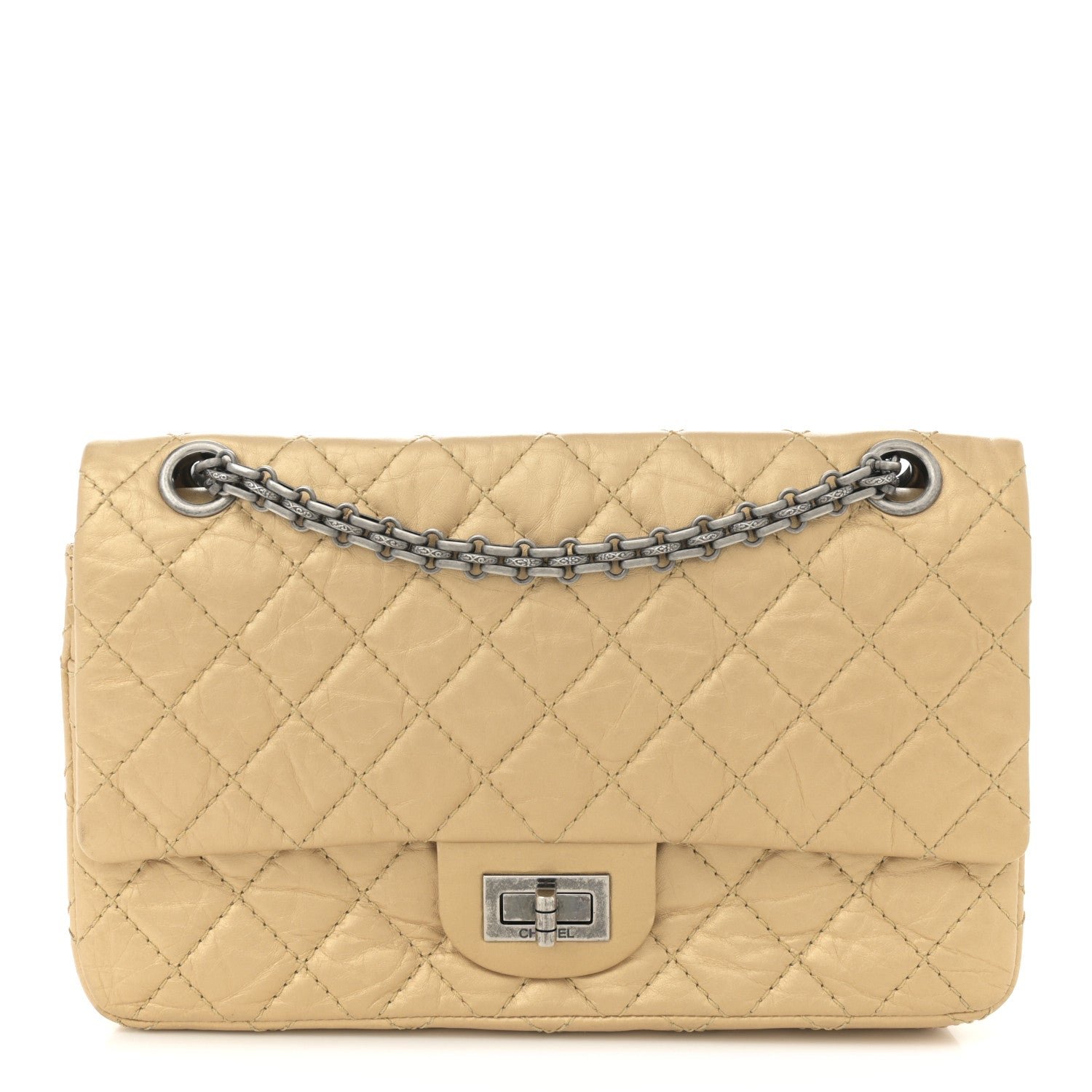 Chanel Metallic Aged Calfskin Quilted 2.55 Reissue 225 Flap Gold