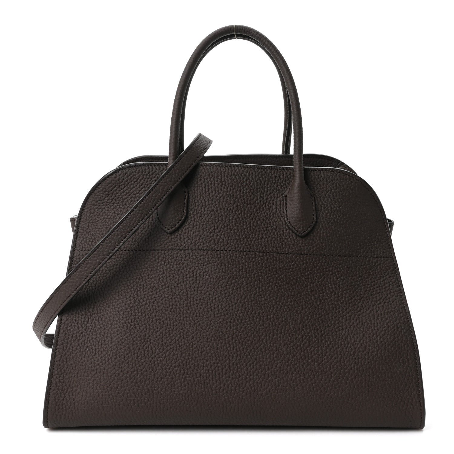 The Row Matte Grained Calfskin Soft Margaux 12 Deep Brown