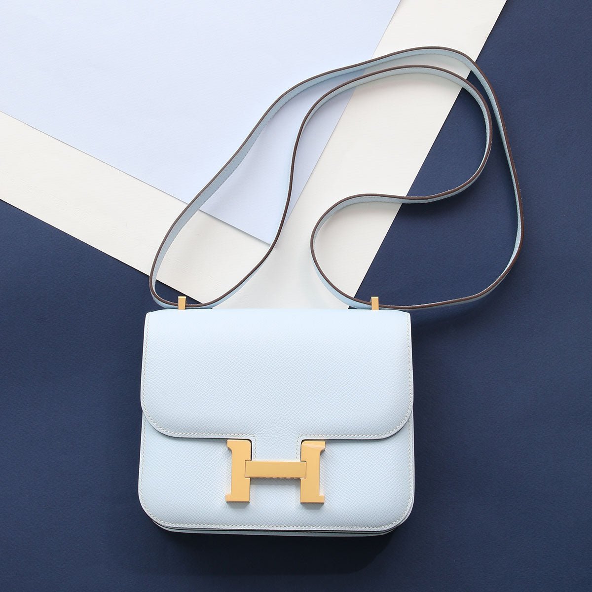 Hermes Hermès Bleu Brume Epsom Constance 18