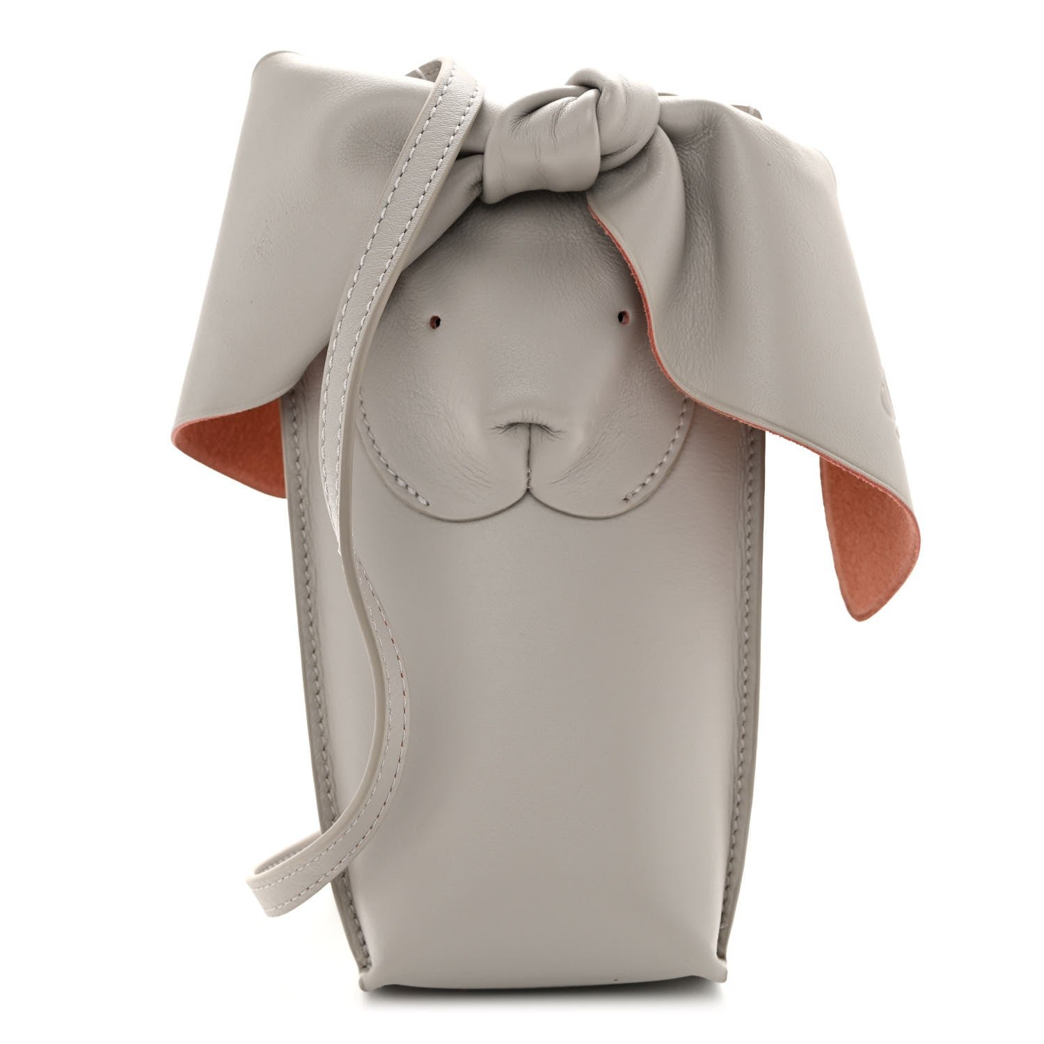 Loewe Calfskin Bunny Pouch Crossbody Bag Ghost
