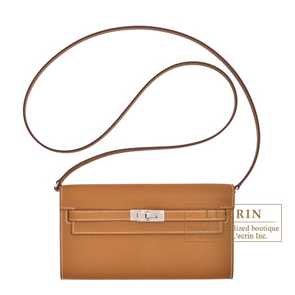 Hermes Kelly Long To Go Gold Epsom leather Silver hardware