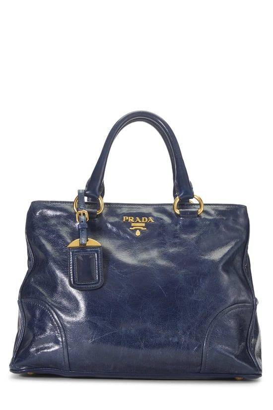 Blue Calfskin Convertible Tote