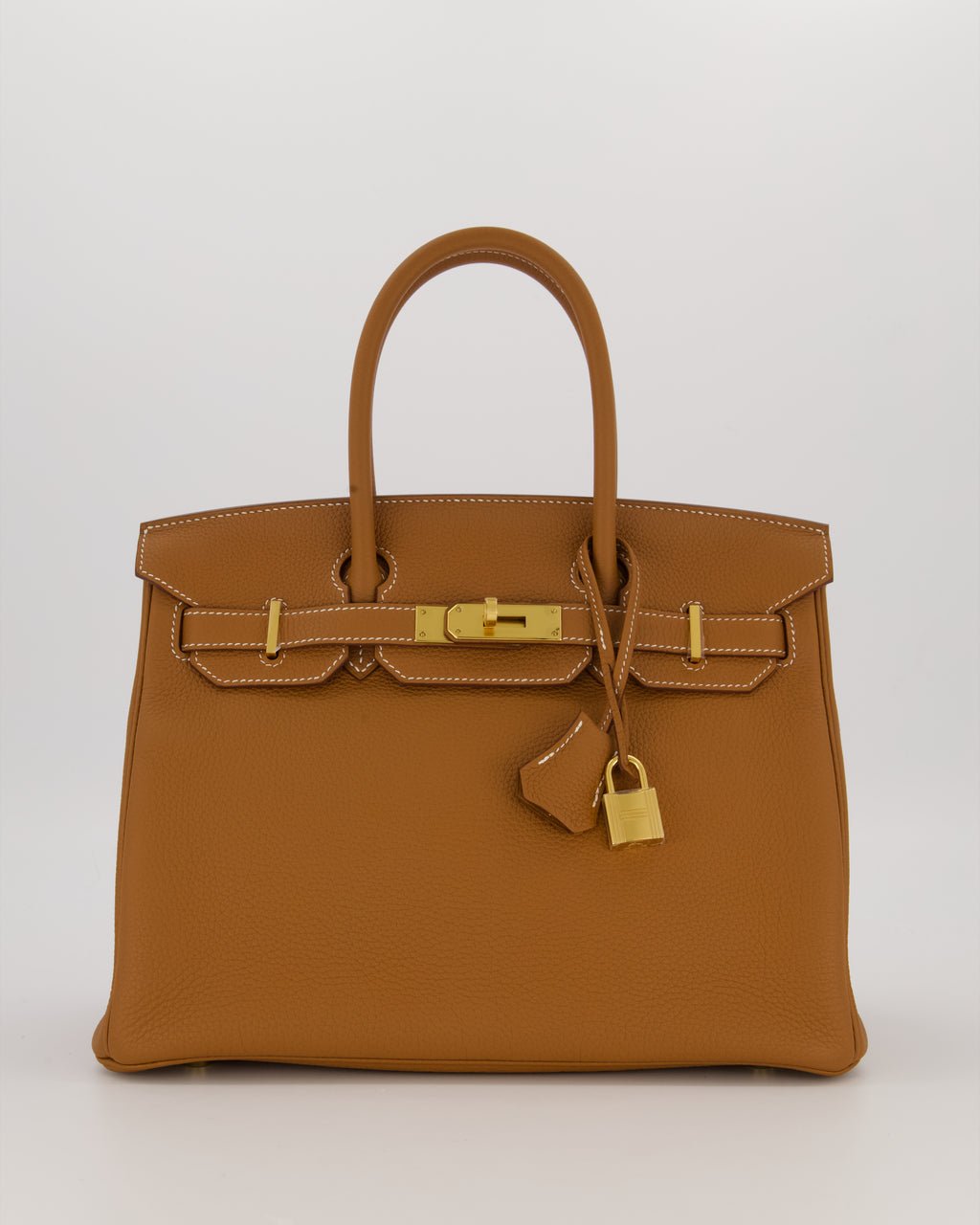 Hermes *RARE* Hermès Birkin 30 Retourne Bag in Gold Togo Leather With Gold Hardware