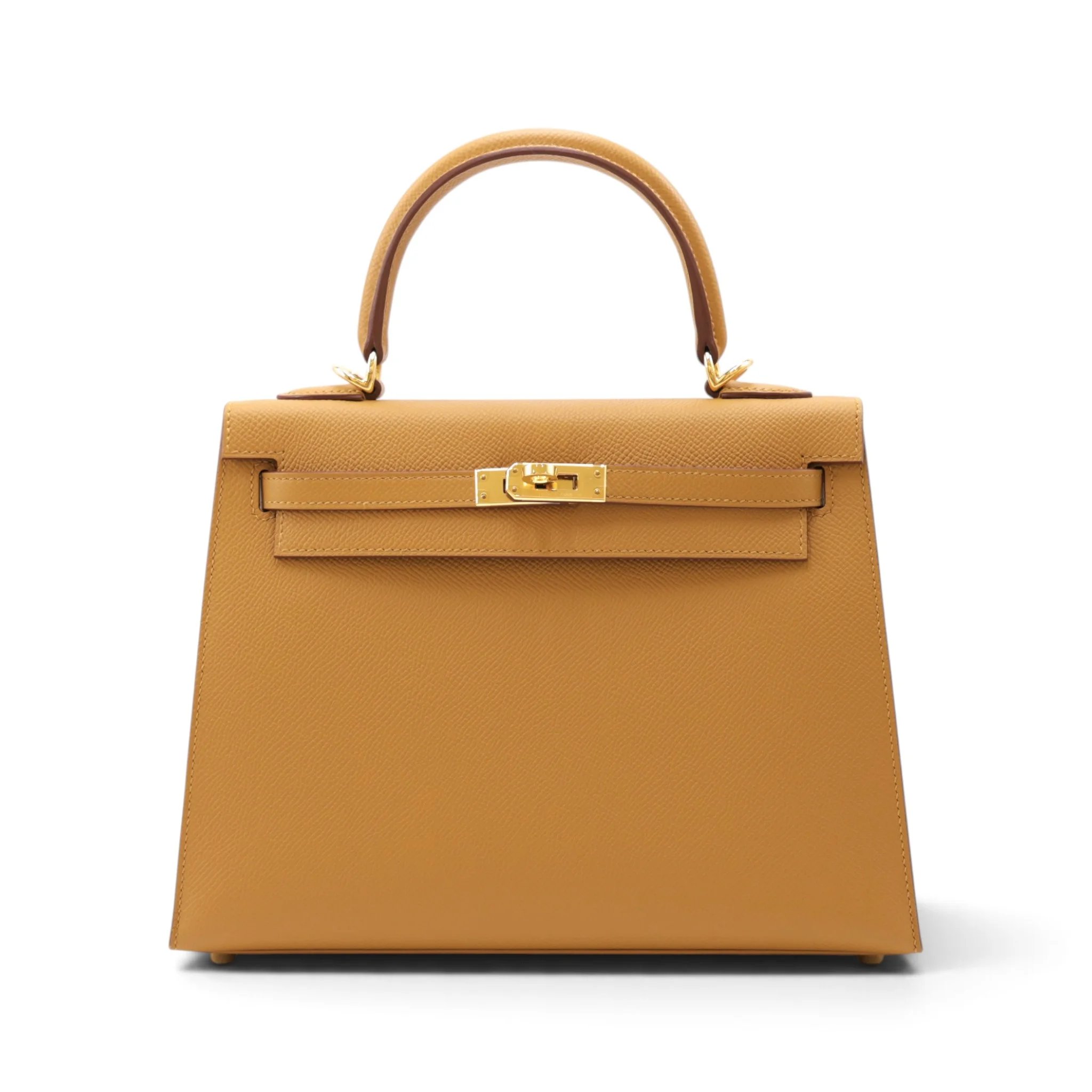 Excellent ( Rank SA ) HERMÈS Kelly 25 Sellier Sesame (2S) Epsom Gold hardware B (2023)