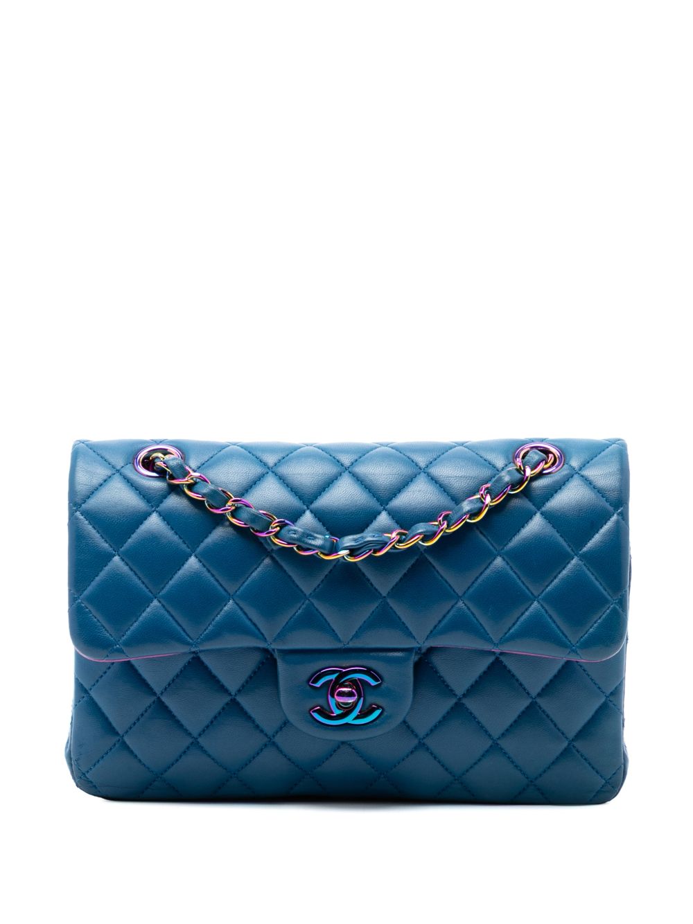 2021 Small Classic Lambskin Rainbow Hardware Double Flap shoulder bag