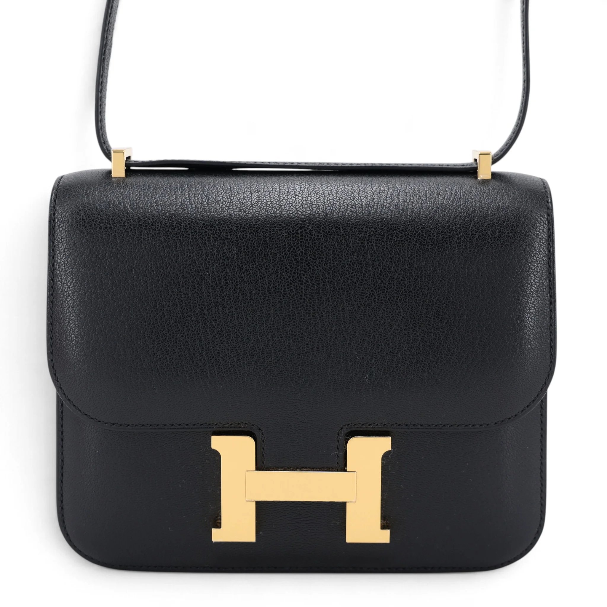 Unused ( Rank NS ) HERMÈS Constance Mini Noir (89) Chevre Gold hardware B (2023)