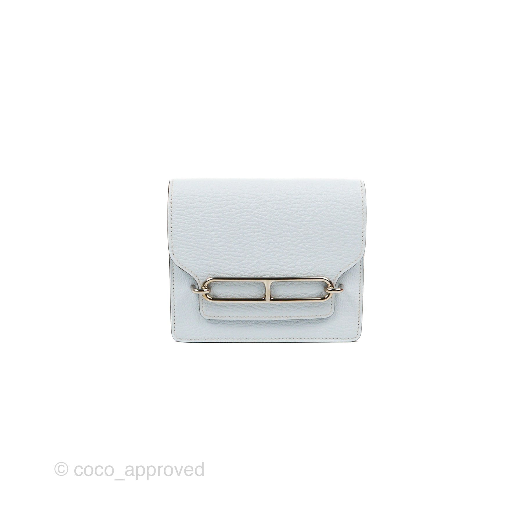 Hermes Hermès Roulis Slim Wallet Bleu Brume Chevre Mysore Palladium Hardware