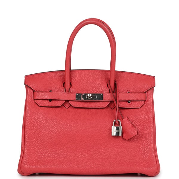 Hermes Pre-owned Hermes Birkin 30 Bougainvillea Clemence Palladium Hardware