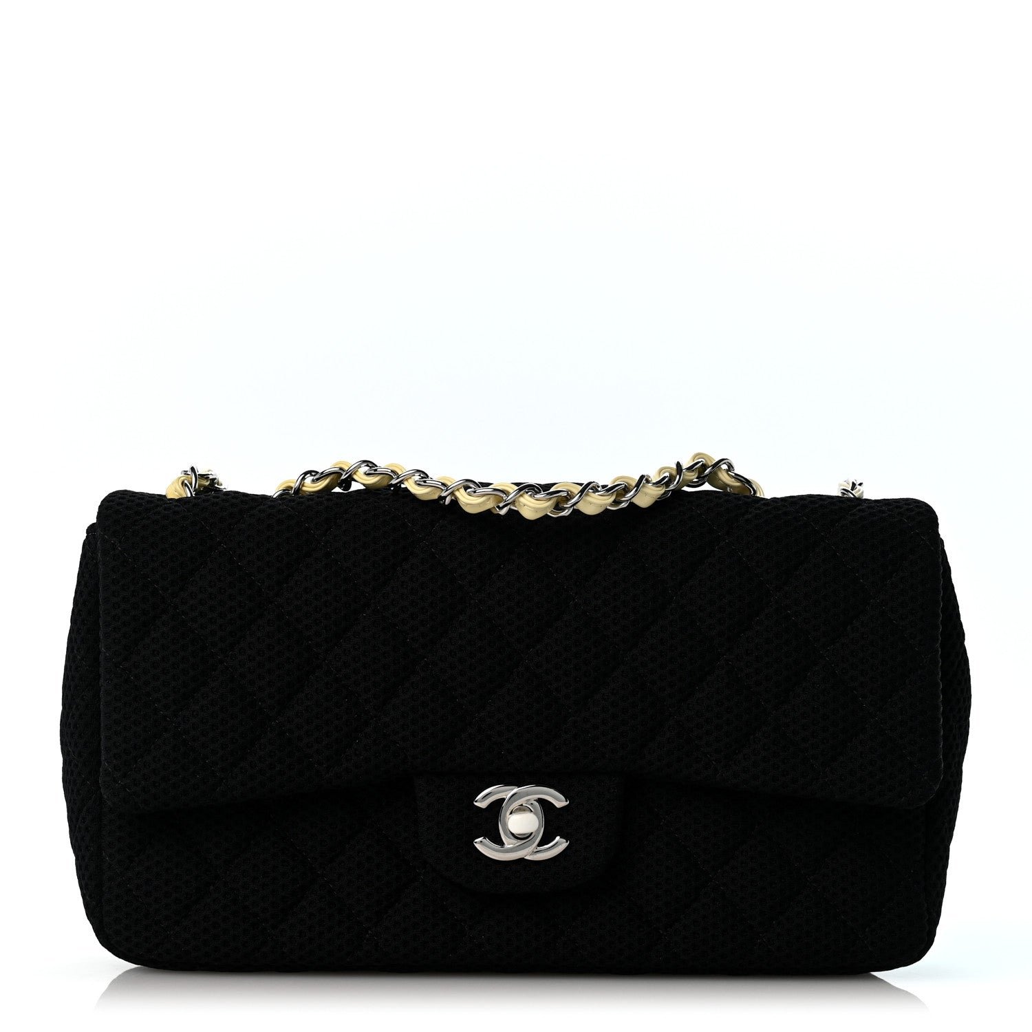 Chanel Neoprene Quilted Medium Single Flap Black