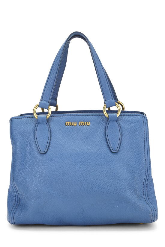Miu Miu Blue Calfskin Convertible Handbag