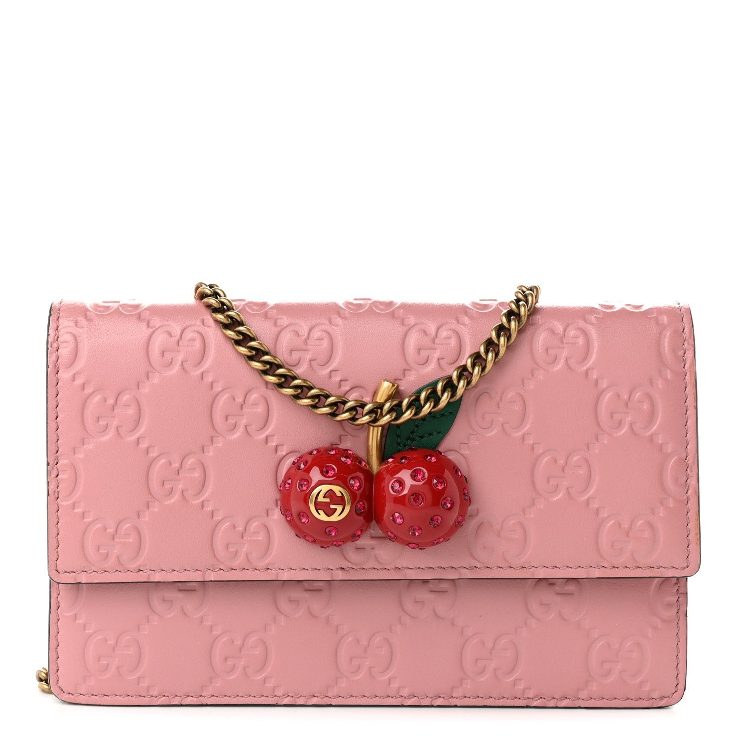 Gucci Guccissima Mini Cherry Chain Bag Rose