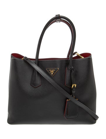 Saffiano Leather Double Bag Medium