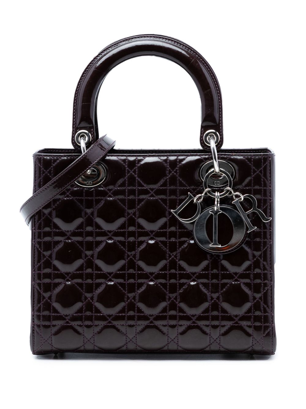2009 Medium Patent Cannage Lady Dior satchel