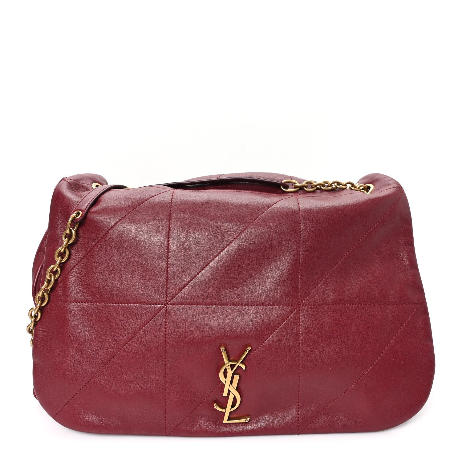 Saint Laurent Lambskin Matelasse Monogram Large Jamie 4.3 New Dark Bordeaux