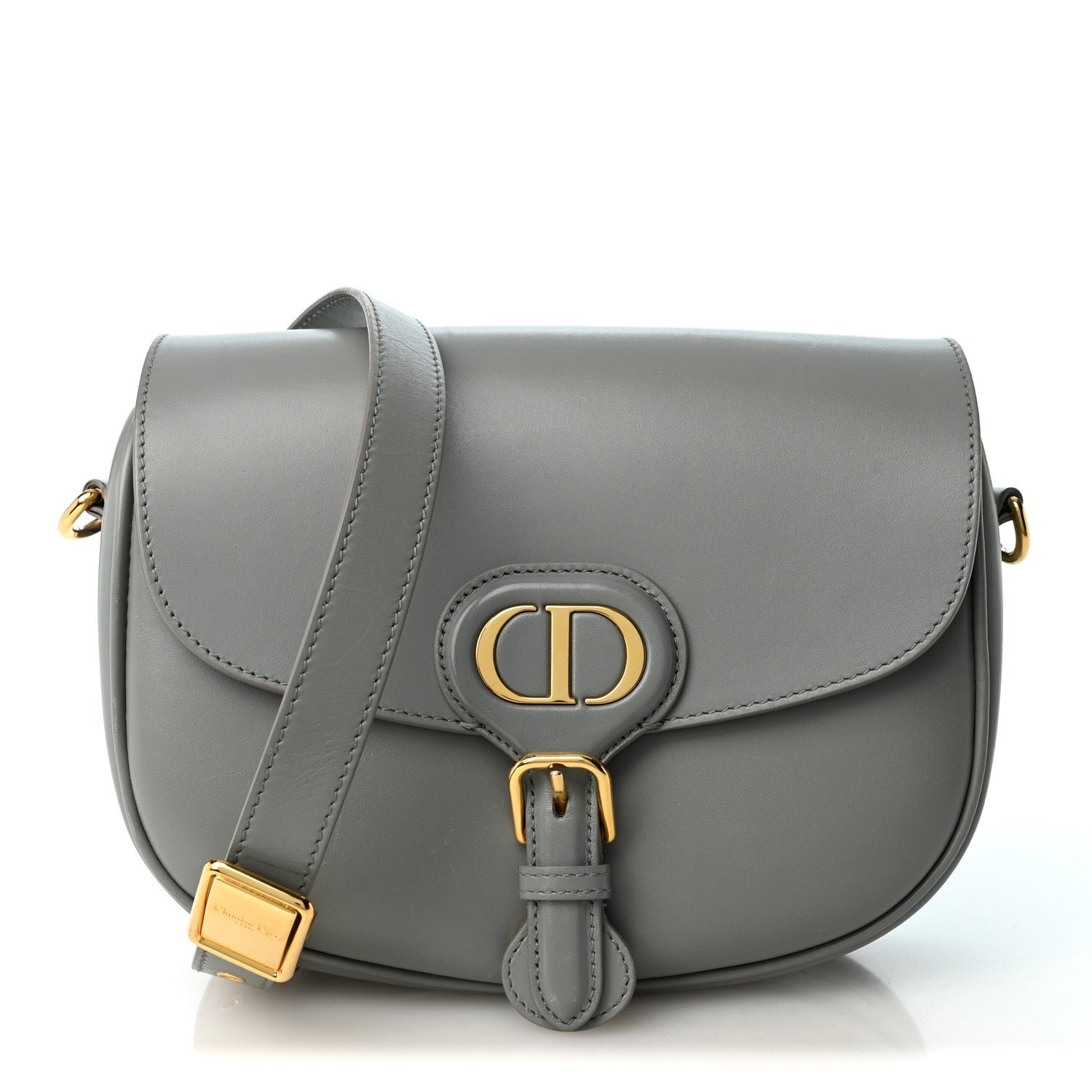 Christian Dior Box Calfskin Medium Bobby Flap Gray