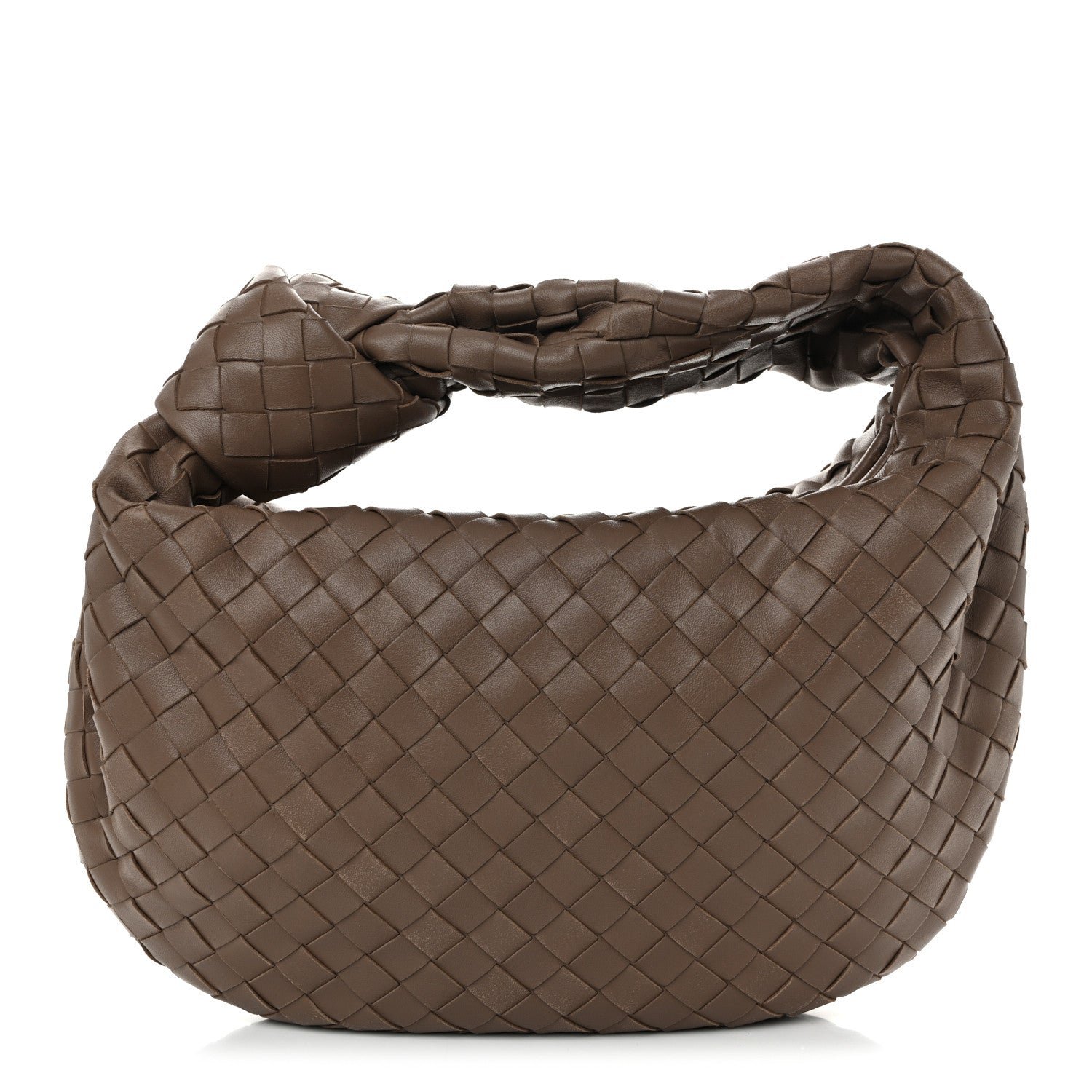 Bottega Veneta Nappa Intrecciato Teen Jodie Hobo Taupe Grey