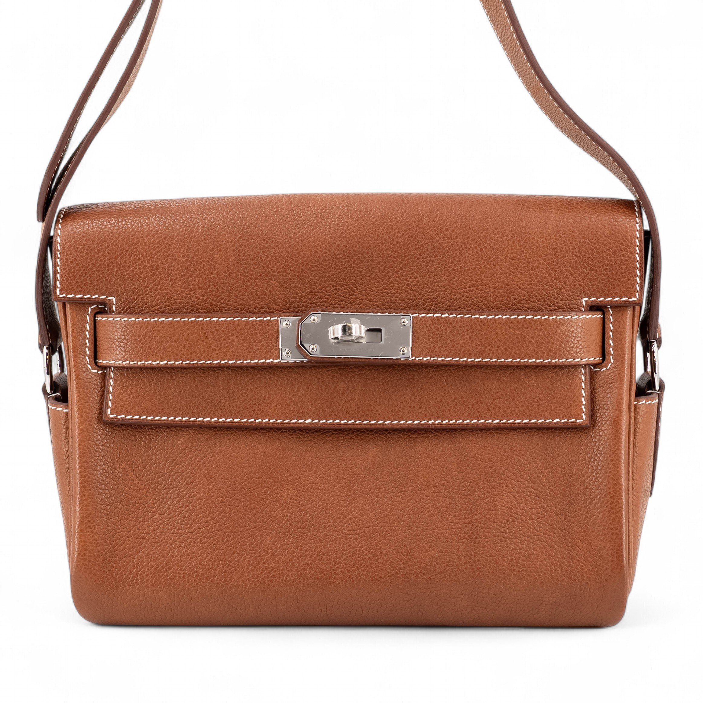Hermes Brand New ( Rank N ) HERMÈS Kelly Messenger PM Fauve (34) Barenia Palladium hardware K (2025)