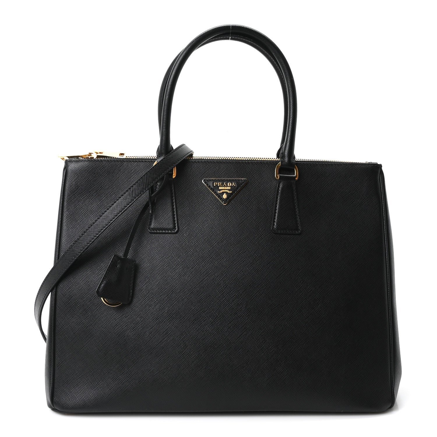 Prada Saffiano Lux Large Galleria Double Zip Tote Black