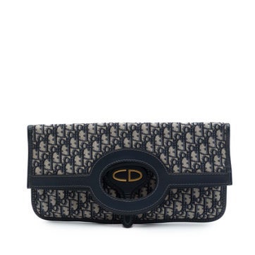 Oblique Canvas Fold Over Clutch