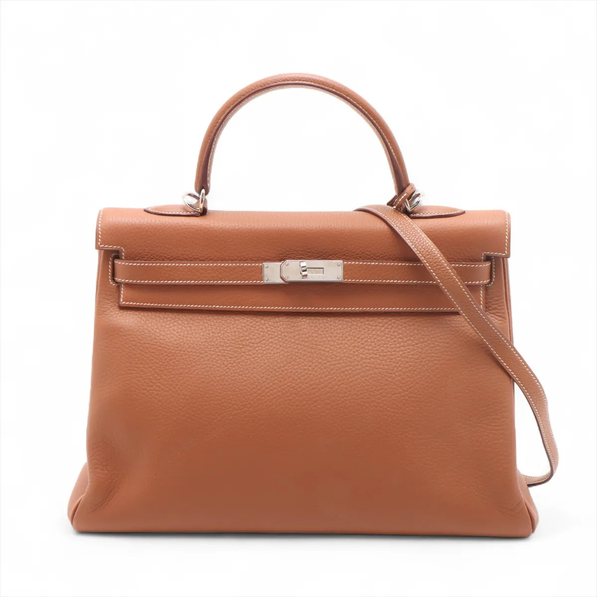 Hermès Kelly 35 Le Tournay Taurillon Clemence Gold Silver Metal Fittings