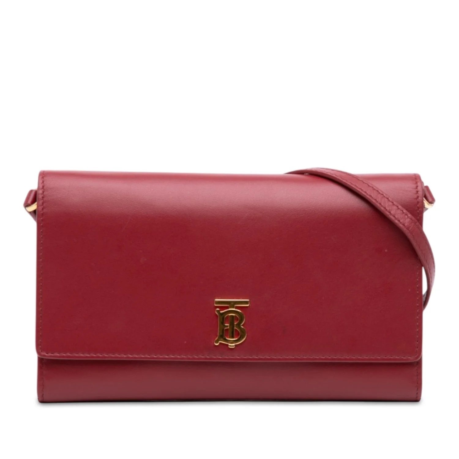 Calf Leather TB Wallet On Strap