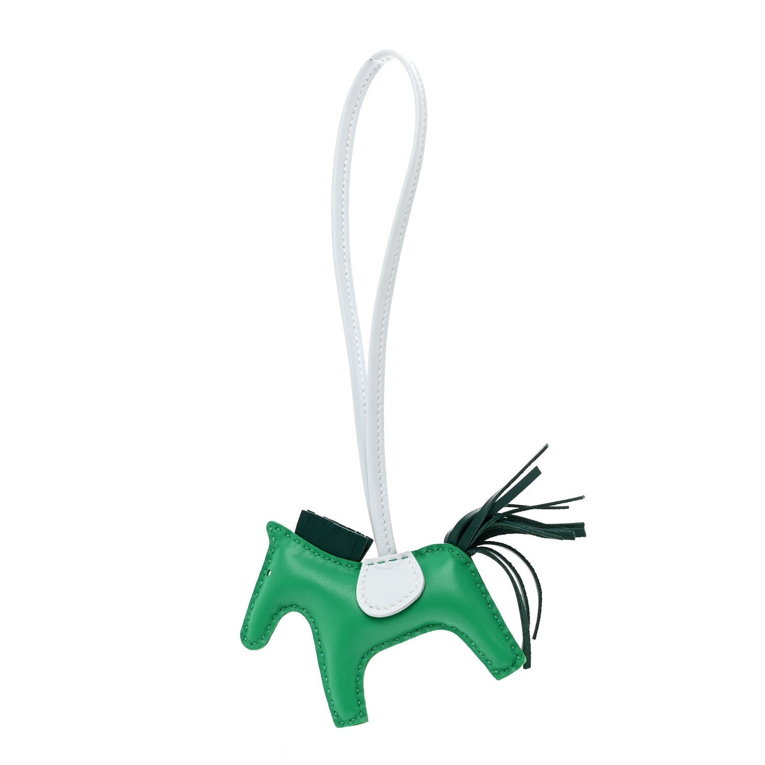 Hermes Milo Lambskin Grigri Rodeo Horse Bag Charm PM Menthe