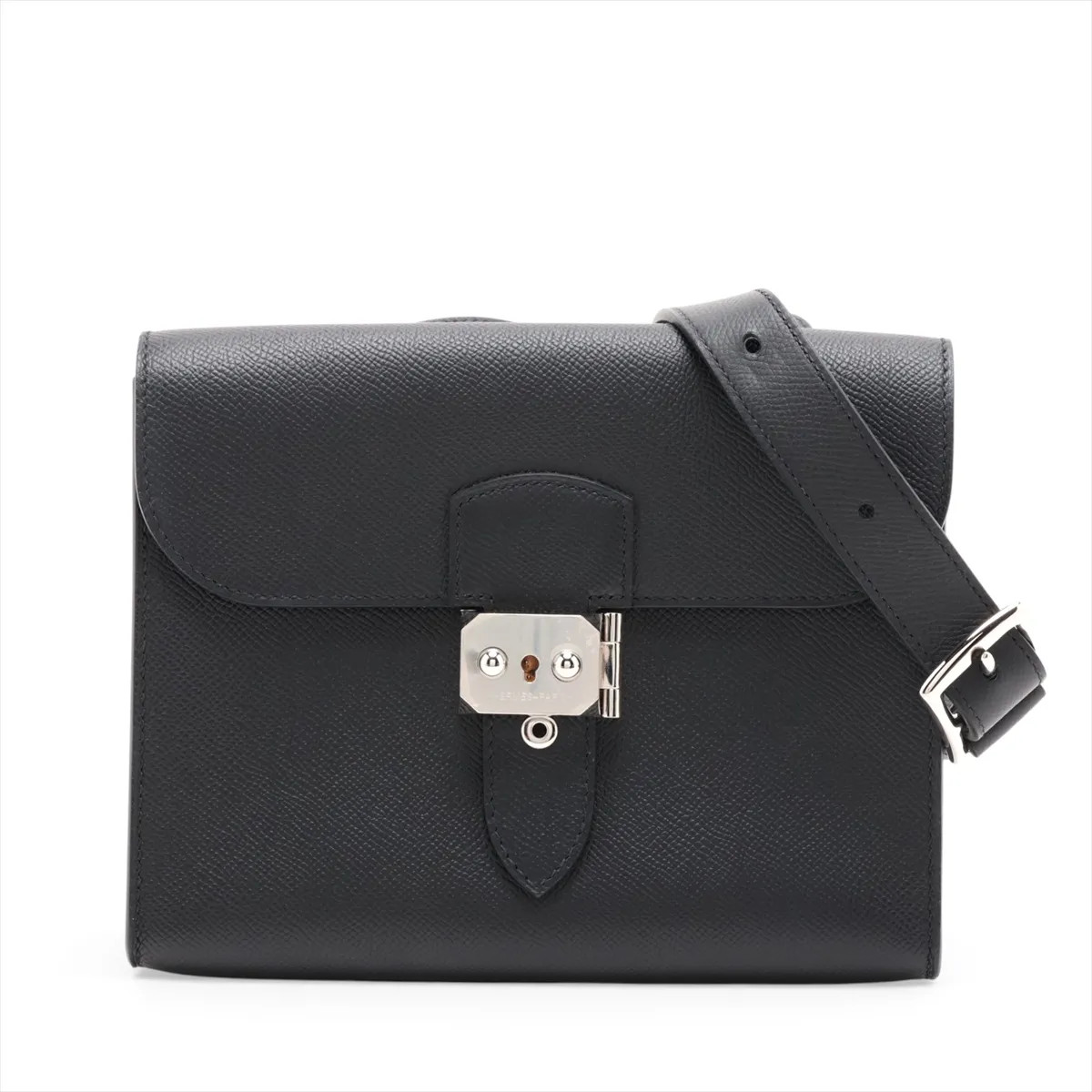 Hermès Sac Adepeche 21 Veau Epsom Black Silver Metal Fittings