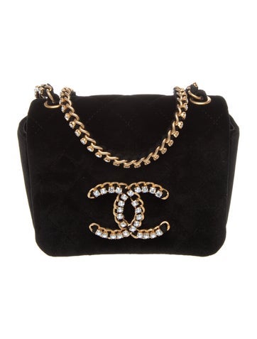 Mini Velvet Crystal CC Flap Bag